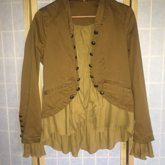 Free People Olive/Mustard Blazer - Picture 3 of 6
